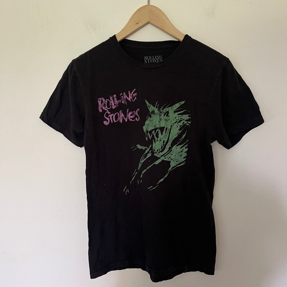 Rolling Stones Urban Jungle Europe 1990 Tour Graphic T-Shirt Black Small